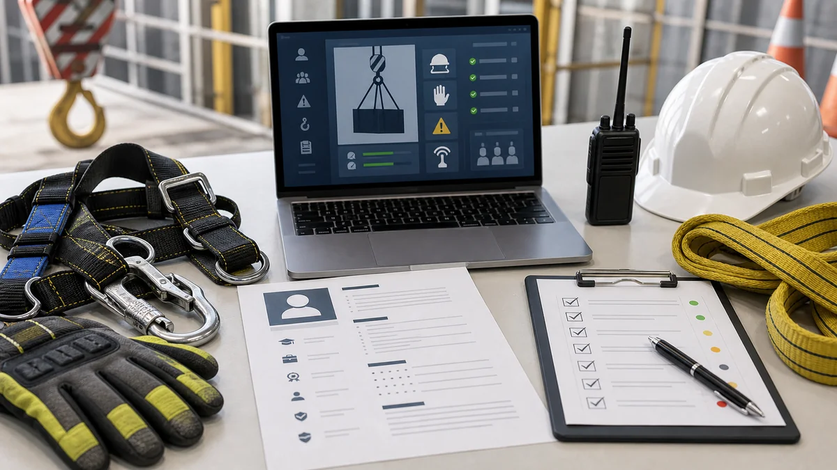 CV de rigger o señalero: izaje, maniobras y seguridad