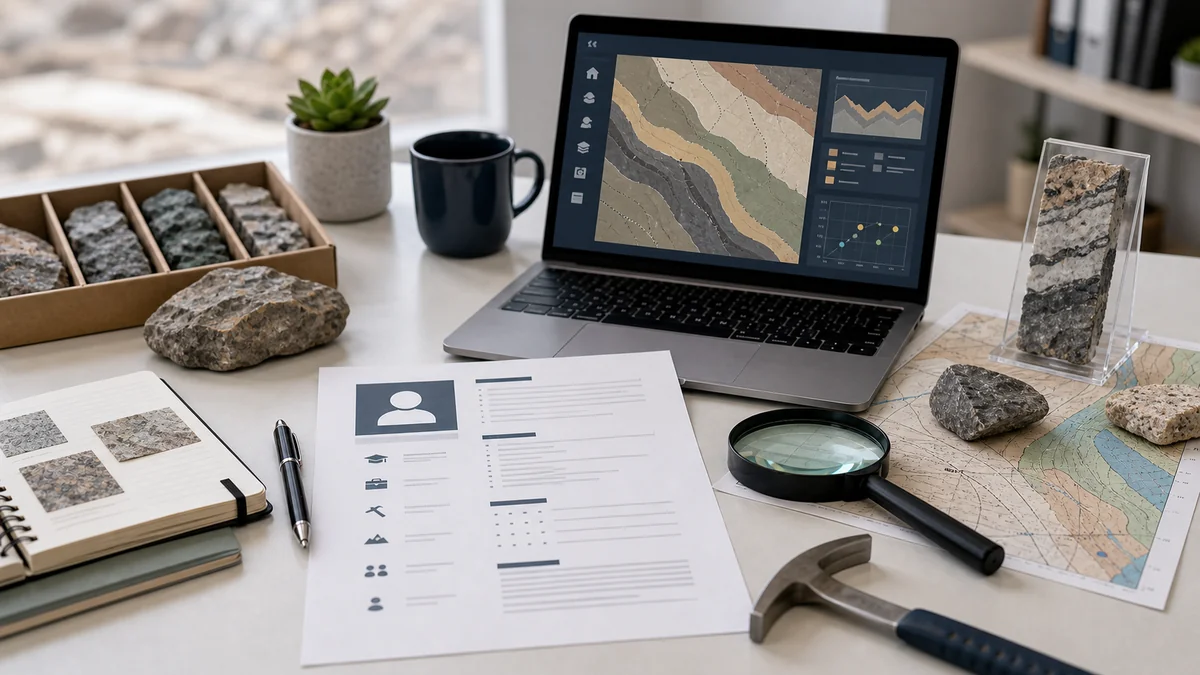 CV de geólogo para minería: terreno, mapeo y reportes
