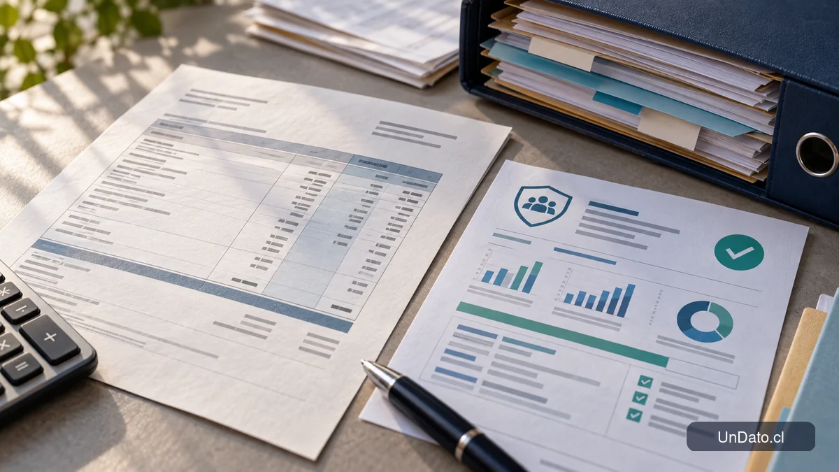Liquidación salarial y comprobante previsional organizados para revisar pagos y cotizaciones.