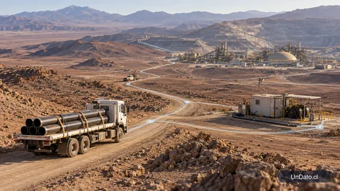 Cadena de proveedores industriales conectada con una operación minera en el norte de Chile