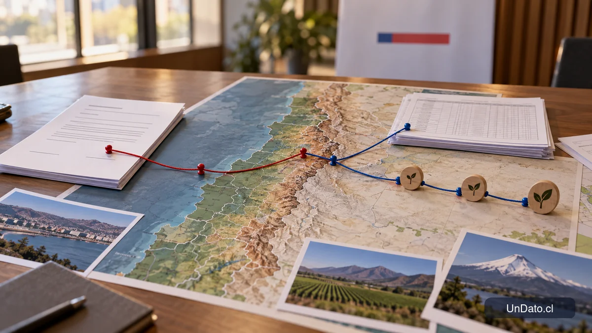 Diagrama de planificación de contratación formal con mapa regional, ficha de contrato y etapas mensuales de apoyo económico
