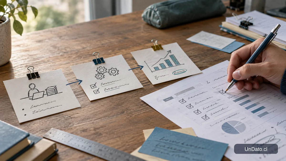 Fichas que conectan experiencia laboral, acciones y resultados verificables para preparar un currículum