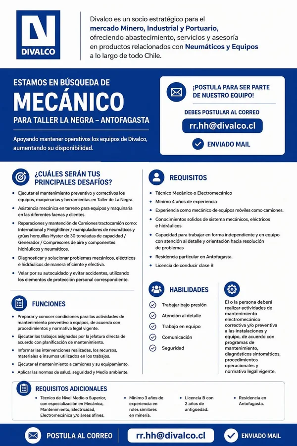 Mecánico de Mantenimiento - Antofagasta - imagen 1