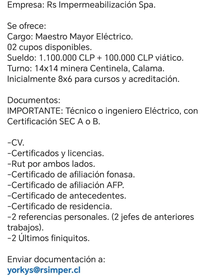 Maestro Mayor Eléctrico - imagen 1