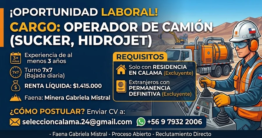 Operador de Camión (Sucker, Hidrojet) - imagen 1