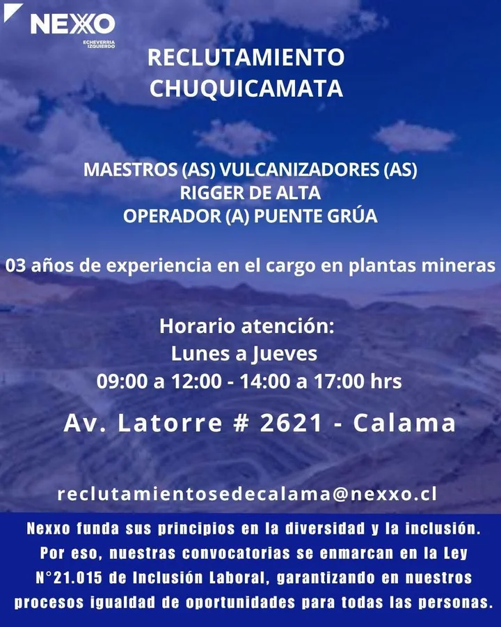 Maestros Vulcanizadores, Rigger y Operador Puente Grúa - imagen 1