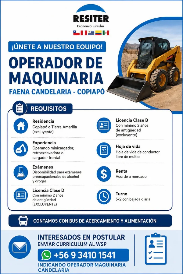 Operador de Maquinaria - Faena Candelaria - imagen 1