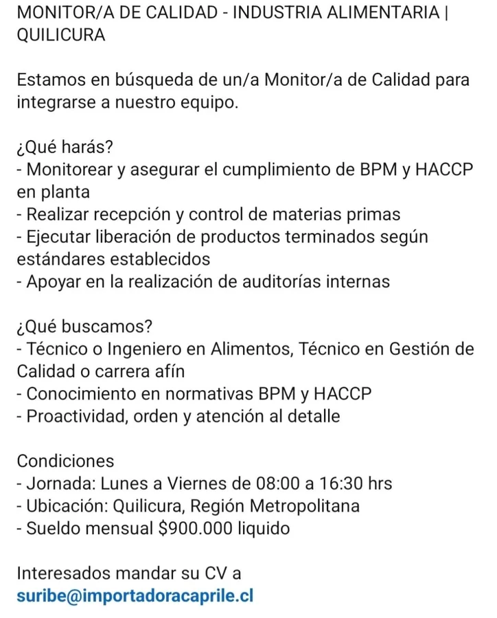 Monitor/a de Calidad - imagen 1