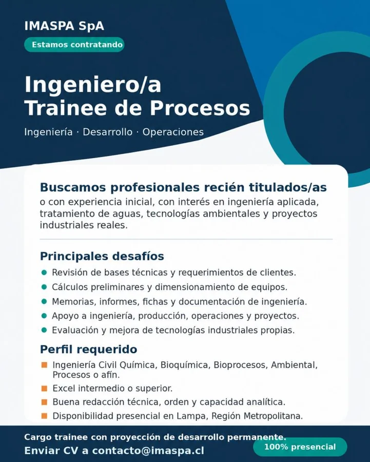 Ingeniero/a Trainee de Procesos - imagen 1