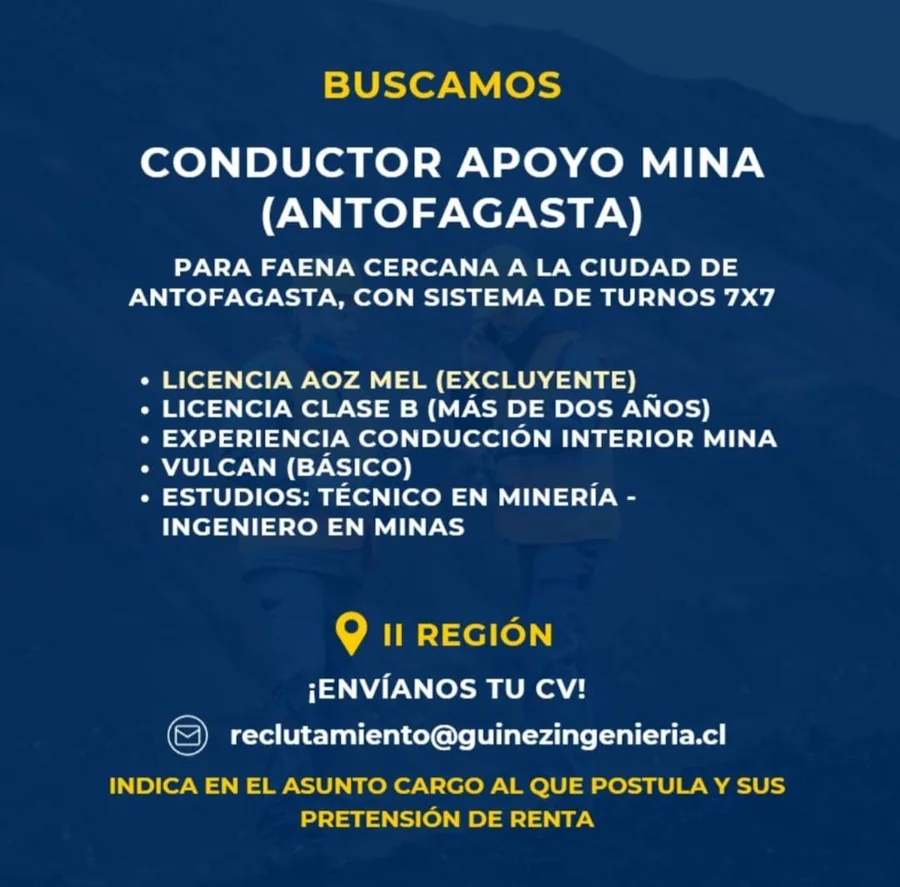 Conductor Apoyo Mina - imagen 1