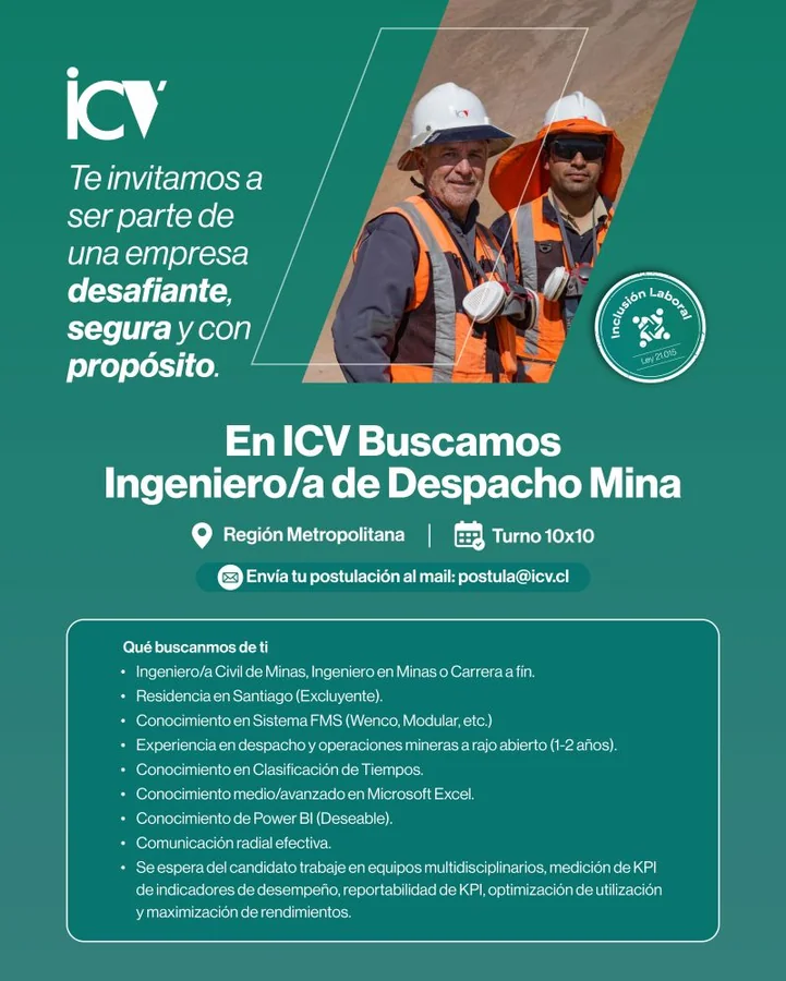 Ingeniero/a de Despacho Mina - imagen 1