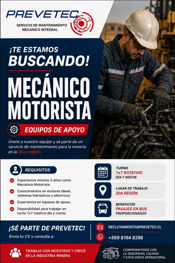 Mecánico Motorista para Minería 7x7 - imagen 1