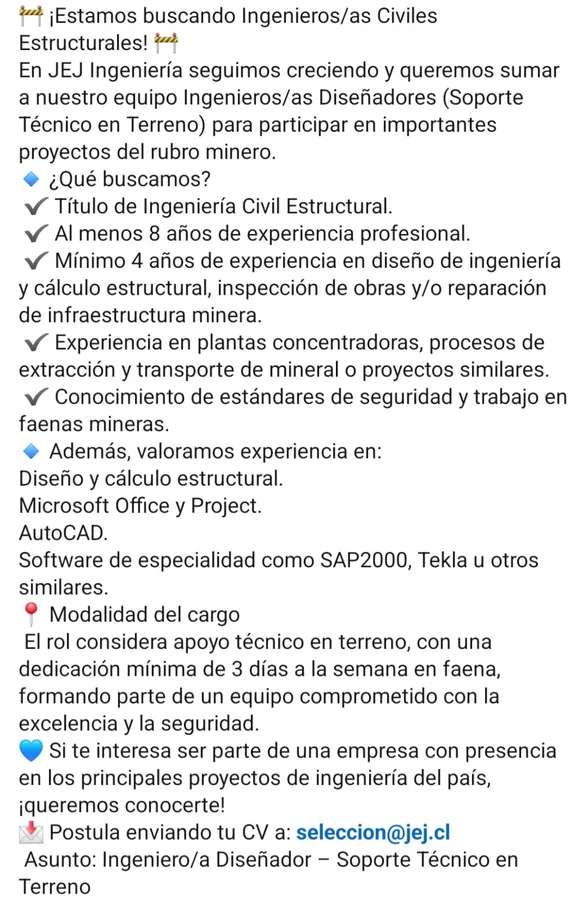 Ingeniero Civil Estructural en Terreno - imagen 1