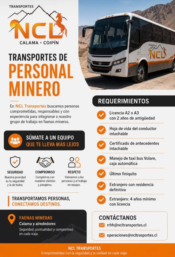Conductor de Transporte de Personal Minero - imagen 1