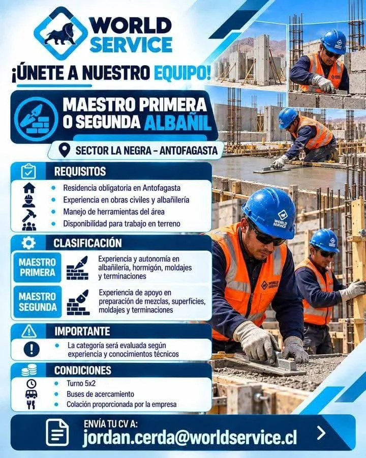 Maestro Primera o Segunda Albañil - imagen 1
