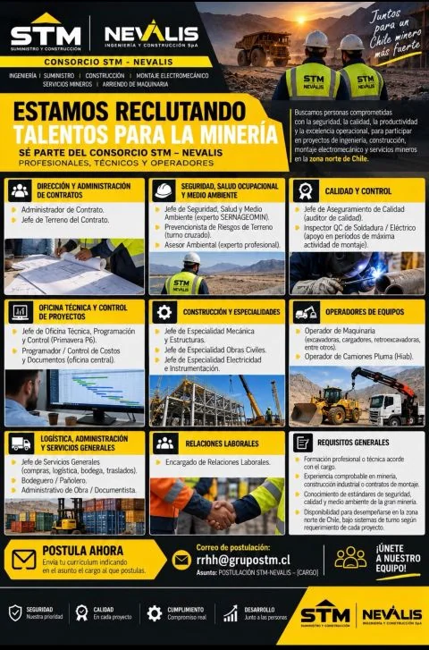 Profesionales, Técnicos y Operadores para Minería - imagen 1