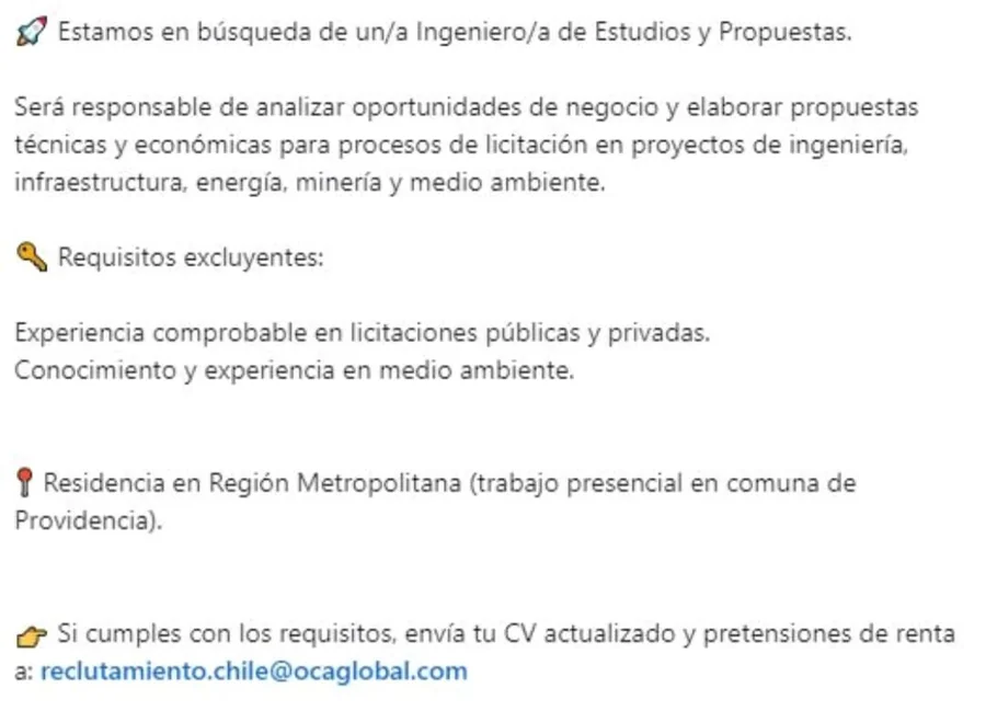 Ingeniero de Estudios y Propuestas - imagen 1