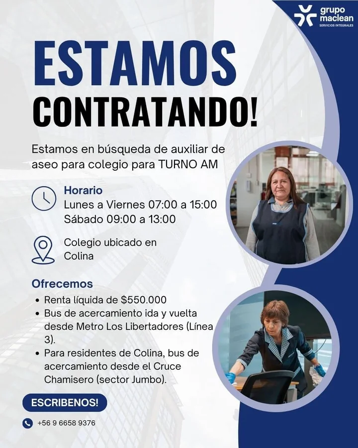 Auxiliar de Aseo para Colegio - imagen 1