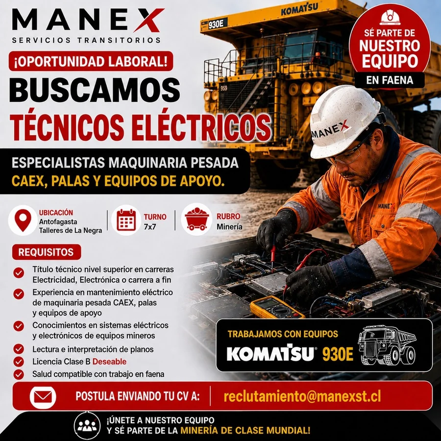 Técnico Eléctrico Komatsu - imagen 1