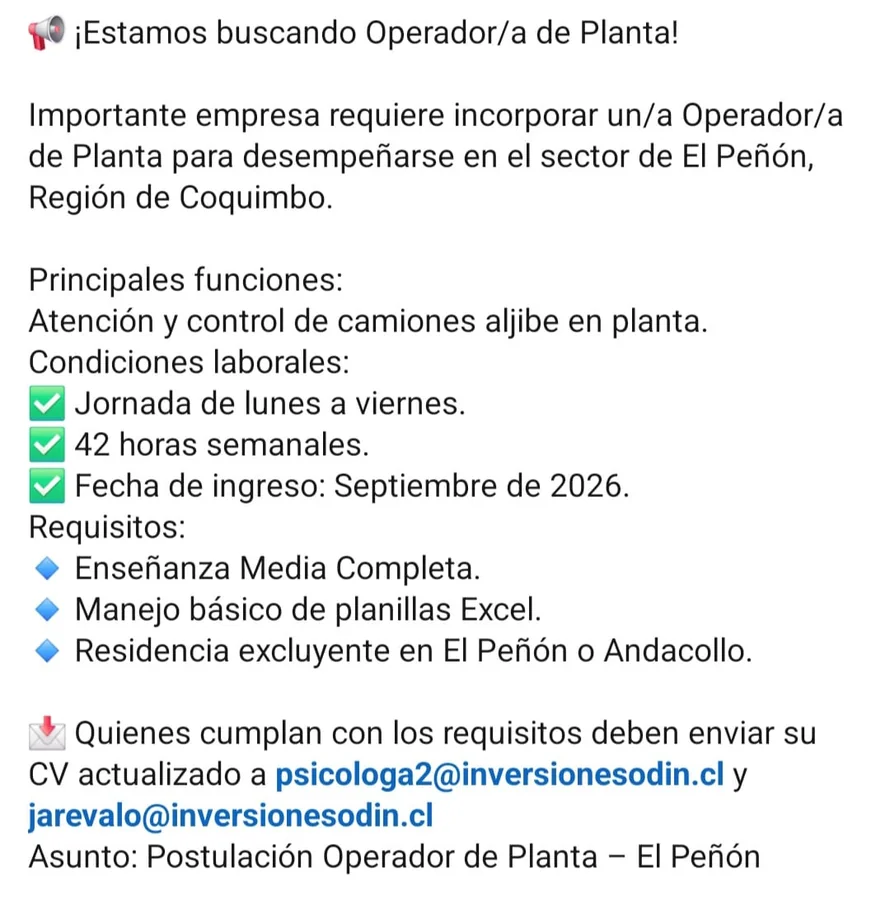 Operador de Planta - imagen 1