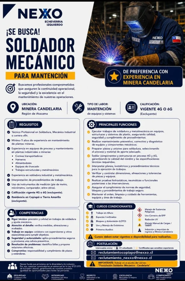 Soldador Mecánico de Mantención - imagen 1