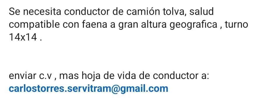 Conductor de camión tolva - imagen 1