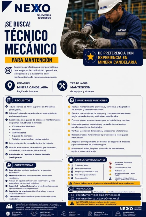 Técnico Mecánico para Mantención - imagen 1