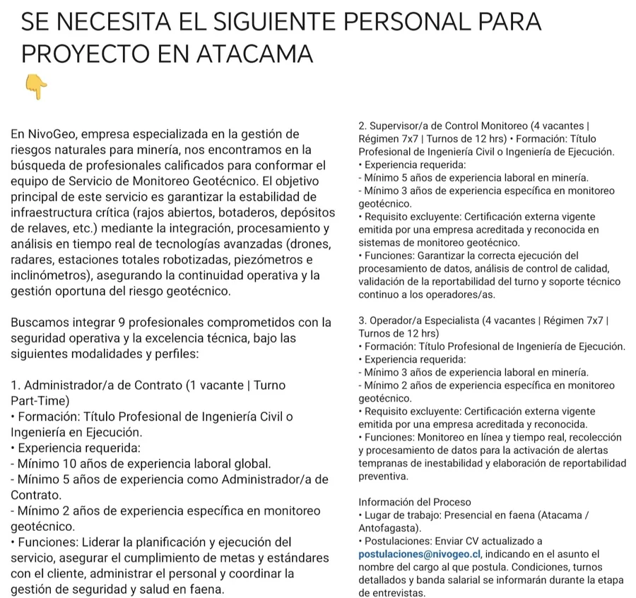 Profesionales de Monitoreo Geotécnico - imagen 1