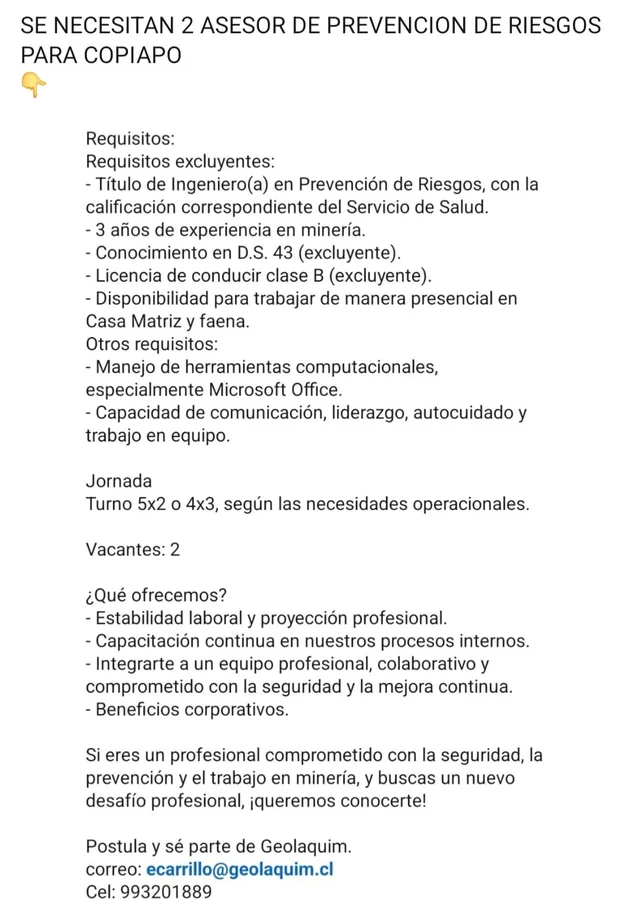 Asesor de Prevención de Riesgos - imagen 1