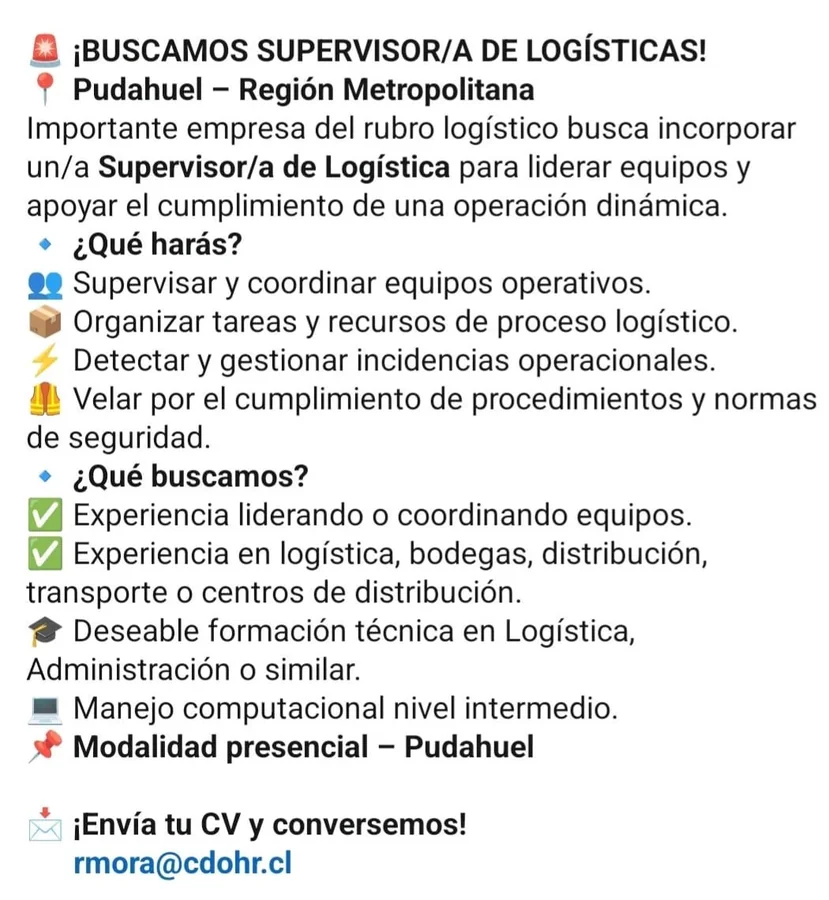 Supervisor/a de Logística - imagen 1