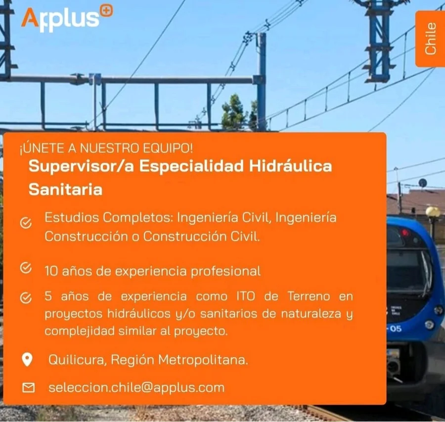 Supervisor/a Especialidad Hidráulica Sanitaria - imagen 1