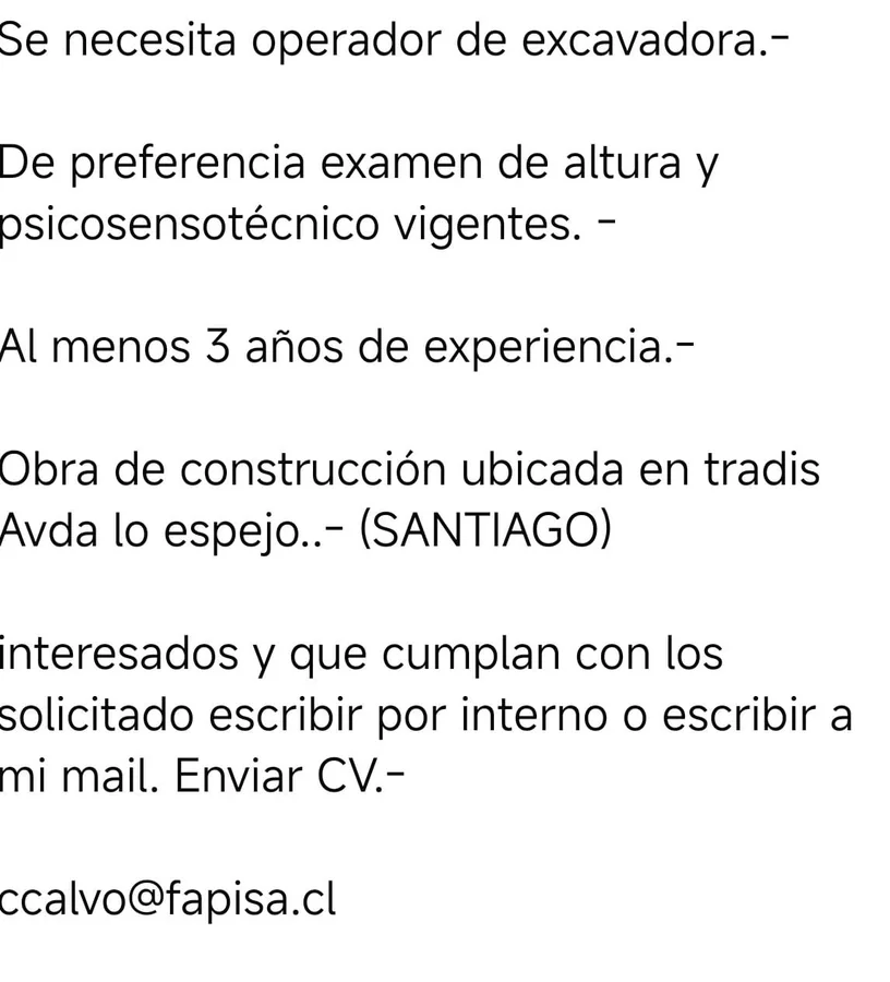 Operador de Excavadora - imagen 1