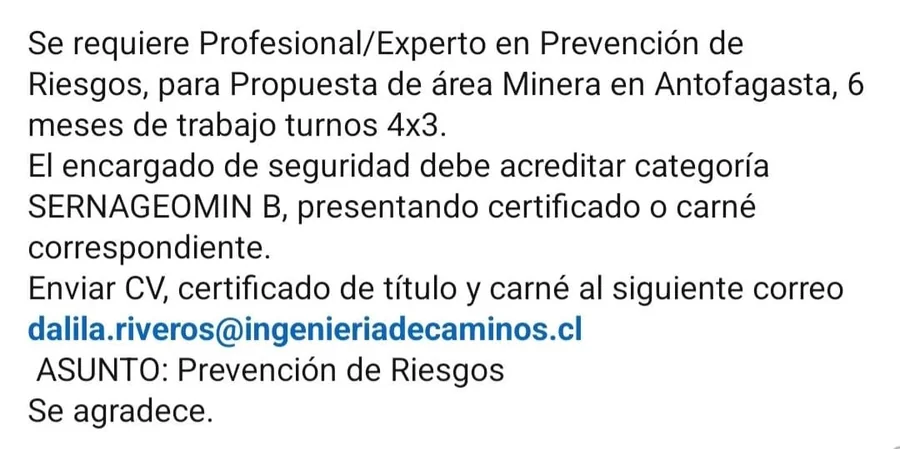 Experto en Prevención de Riesgos - imagen 1