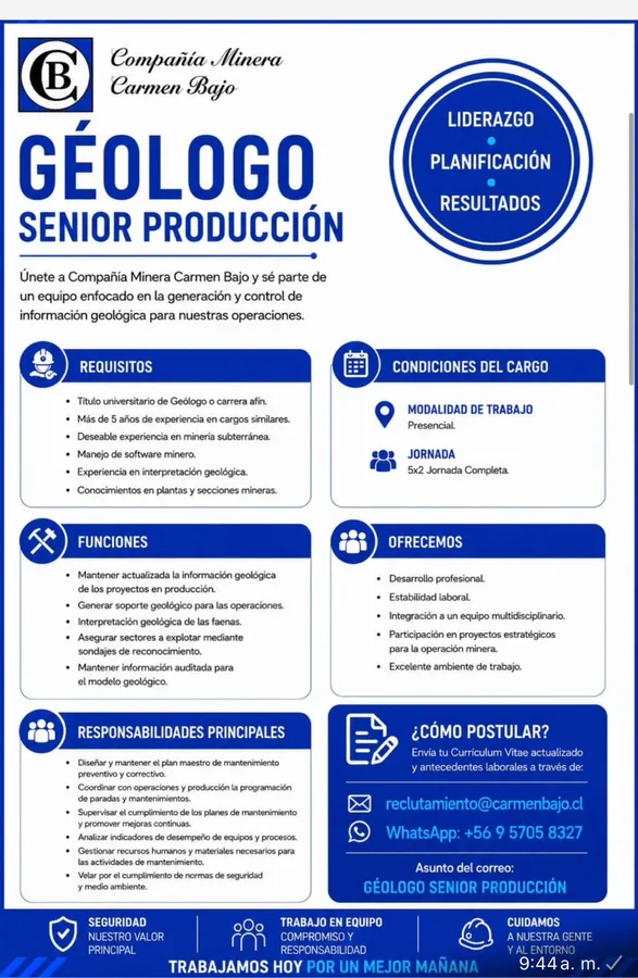 Geólogo Senior de Producción - imagen 1
