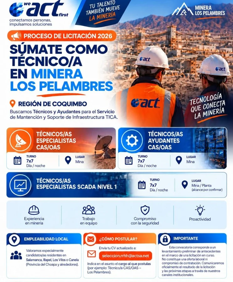 Técnicos y Ayudantes de Infraestructura TICA - imagen 1