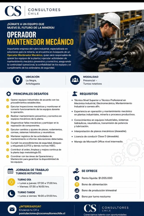 Operador Mantenedor Mecánico - imagen 1