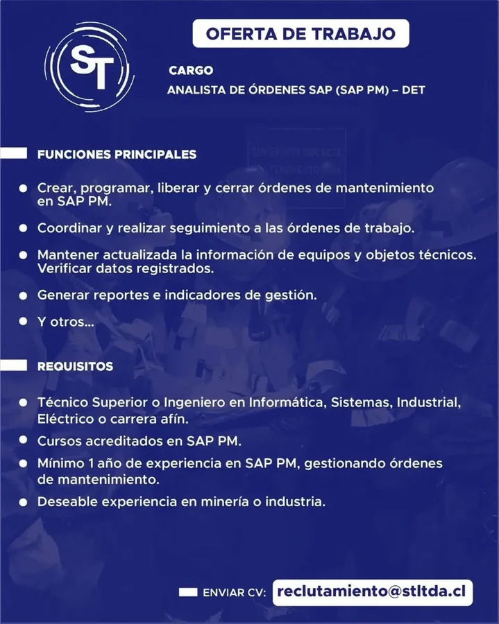 Analista de Órdenes SAP PM - imagen 1