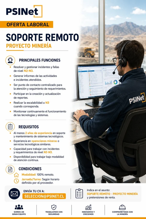Soporte remoto para proyecto de minería - imagen 1