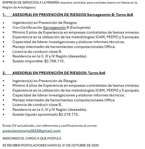 Asesor(a) en Prevención de Riesgos - imagen 1