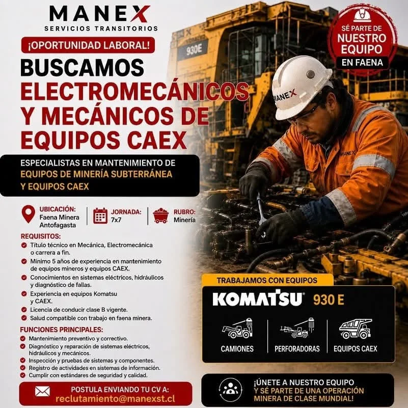 Electromecánicos y Mecánicos de Equipos CAEX - imagen 1