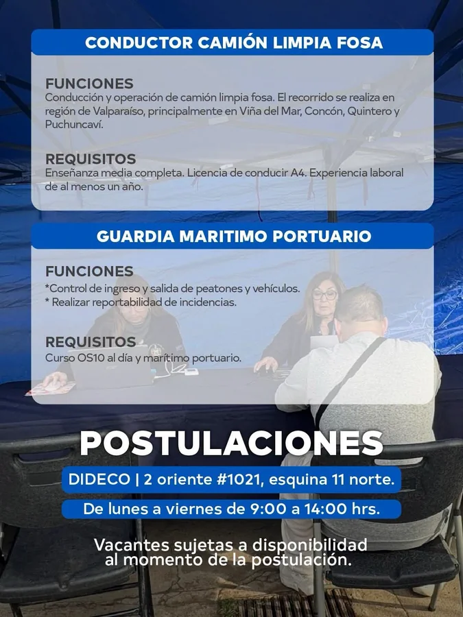 Conductor Camión Limpia Fosa y Guardia Portuario - imagen 1