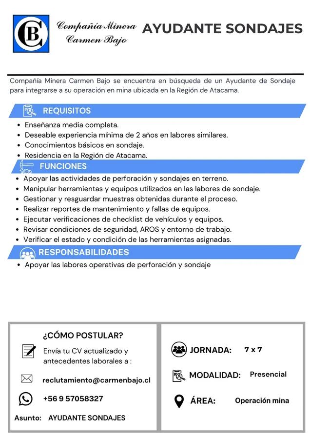 Ayudante de Sondajes - imagen 1