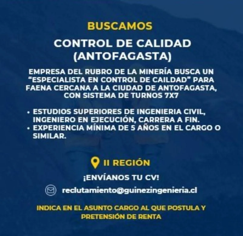 Especialista en Control de Calidad - imagen 1