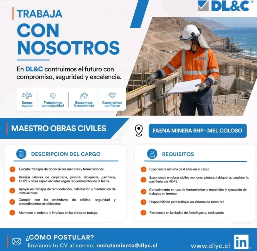 Maestro Obras Civiles - Faena Minera - imagen 1