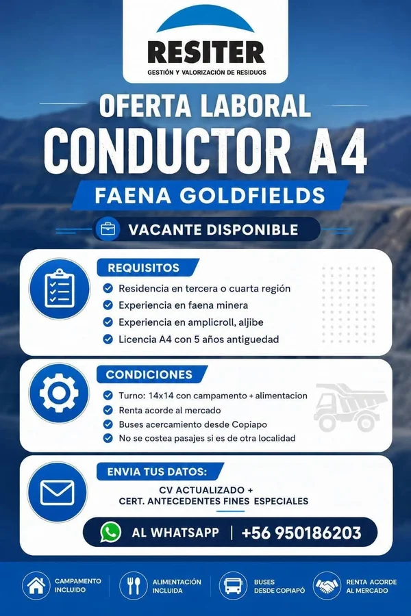 Conductor A4 - Faena Goldfields - imagen 1