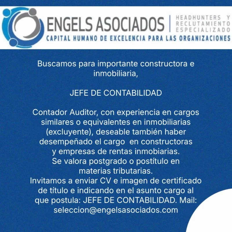 Jefe de Contabilidad para inmobiliarias - imagen 1