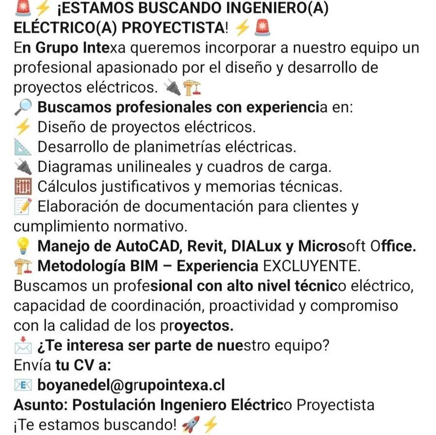 Ingeniero Eléctrico Proyectista - imagen 1