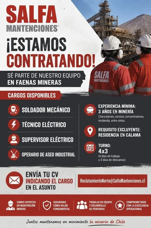 Cargos de Mantención en Faenas Mineras - imagen 1