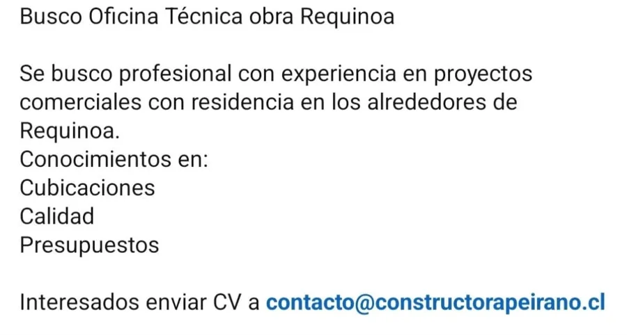 Oficina Técnica para Obra Requinoa - imagen 1