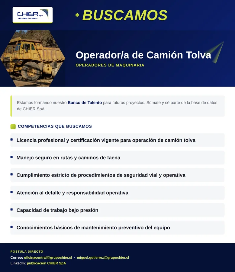 Operador de Camión Tolva - imagen 1